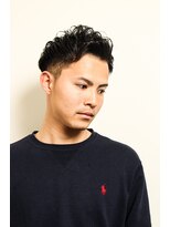 メリケンバーバーショップ フクオカ(MERICAN BARBERSHOP FUK)&nbsp;かき上げヘアショートレイアーくせ毛風パーマコンマヘアa6