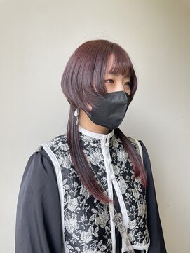 エディット アンド 千里(Edit&) クラゲヘア◎ブリーチなしレッドカラー