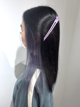 クアトログランシュ 水戸店(QUATRO×GranCieux) インナー×ブルーバイオレット【水戸/ブリーチ/インナーカラー】