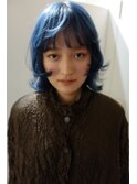 レイヤーボブ×ネイビーカラー