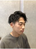 爽やかアップバングパーマ/tツイストスパイラル/20代30代