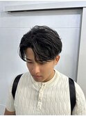 韓国マッシュセンターパートツーブロックメンズハイライトウルフ