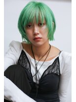 ビファインクーアヴェダ(Be fine coo AVEDA)&nbsp;ハイトーンペールグリーン　レイヤーボブ/