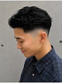 メンズ オールバック スリックバック テーパーフェード