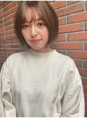 ミニボブ/大人ガーリー/フェミニン/ニュアンスカラー/抜け感/冬