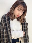 【山田】ぱつっと束感バングインナーカラーミディ