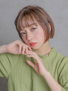 エンクス(enx) 大人可愛い20代30代マチルダミニボブ×くすみブルーグレージュ