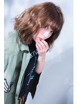 ミエル ヘア 新宿(miel hair)&nbsp;〈mielhair新宿〉艶カラー　ゆるふわロブ　イルミナカラー