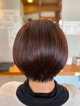 ギャロップヘアー ショートボブ×ピンクベージュ×うるツヤトリートメント