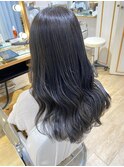くすみグレージュ 透明感カラー 暗髪カラー
