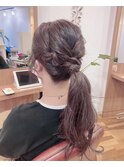 豊橋ビーシャイン★アッシュグレージュ×ポニーテールアレンジ