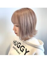 ヘアーラニッシュ 柏たなか店(hair Lanish)&nbsp;外はねボブ×ベージュピンク