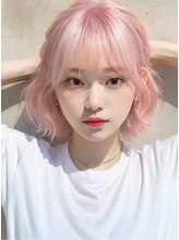 エント(ent) ハイトーンピンク×ボブ