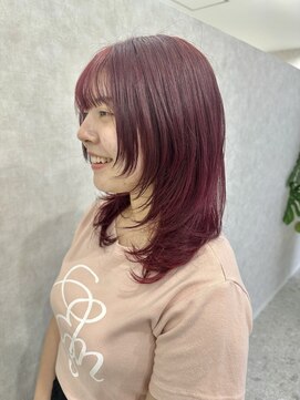 ロエン 西岡崎店(ROEN) #チェリーレッド×レイヤー/10代/20代/30代/レイヤー/髪質改善