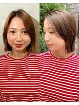 ノラ ヘアーサロン(NORA HAIR SALON)&nbsp;ナチュラル小顔前髪あり後れ毛サイドバング結べるボブくびれヘア