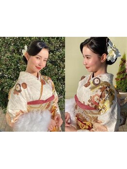 成人式、結婚式、お宮参り、パーティーなどシーンに合わせて、あなたにぴったりの着付けをご提案♪