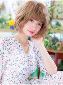 外国人風波巻きハイトーンカラー前下がりボブc6戸頭20代30代40代
