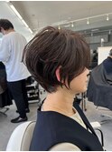 ◇大人可愛い20代30代40代50代前下がりショートボブ丸みショート