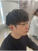 メンズパーマツイストスパイラルフェザーパーマ眉毛