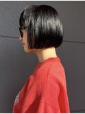 ミニボブぷつっとカット似合わせカットイメチェン髪質改善カラー