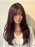 ボルドーカラー×レイヤーカット