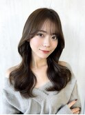 大人ロングレイヤー韓国くびれヘア顔周りカット前髪サイドバング