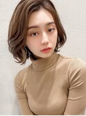 かきあげミディのインナーカラー大人かわいいボブ20代30代40代