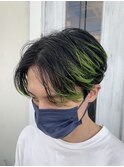 センターパート×デザインカラー