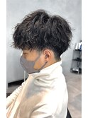 ツイストスパイラルパーマ束感ショート刈り上げマッシュ
