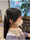 結んでも下ろしても可愛い顔まわり