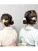 ツインのお団子ヘア