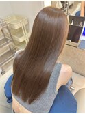 髪質改善　艶　アッシュ　ブラウン　ベージュ　ストレート　ツヤ