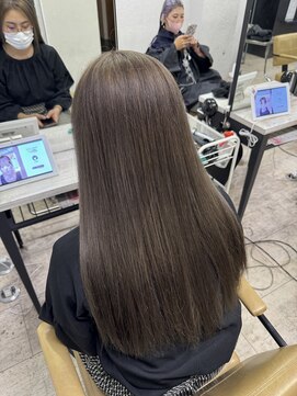 アジールヘア 所沢プロペ通り店(agir hair) ミルクティーグレージュケアブリーチ小顔カットワンレン所沢韓国