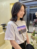 スニュウ(snuw)&nbsp;切りっぱなしボブ小顔カットグレージュミルクティ