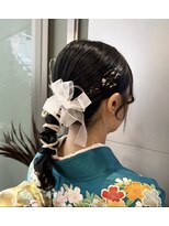 ラボー ノースプラザ店(LA'BO) 成人式ヘア　編みおろしヘア
