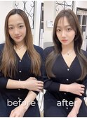 韓国ヘア/マットベージュ/縮毛矯正履歴あり