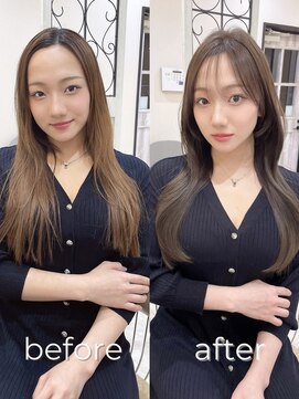 ミニョン(& mignon) 韓国ヘア/マットベージュ/縮毛矯正履歴あり