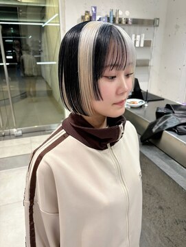 ダブ アオヤマ(DaB AOYAMA) ブロックカラー/ボブ/カット/ブリーチ/デザインカラー/姫カット