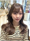 韓国風くびれ巻きくびれヘア顔周りカット静岡ココアブラウン