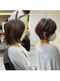 30代40代50代絶壁解消前髪あり小顔前下がりショートボブ ER
