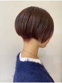 【morio成増/一戸】前下がり刈り上げショートチェリーレッド