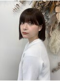 大人可愛いタッセルボブ外はねボブ大人ボブ外はねくびれボブ仙台