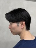 メンズセンターパートニュアンスパーマアップバング