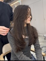 ウェイズトウキョウ 新宿店(Ways TOKYO)&nbsp;ロングレイヤー　かきあげ前髪　毛流れヘア