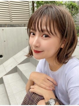 ミニボブレイヤー/レイヤーカット/グレーブラウン/顔周り/仙台