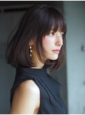 横顔美人☆ツヤ感あふれる大人ナチュラルな抜け感ロブ