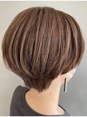 丸みショート透け感ショートショートボブ心斎橋南船場大人女性