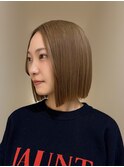 ミルクティーベージュ／ボブカット／ぱつっとボブ／東大阪