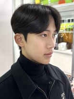 ノラキチジョウジ(NORA KICHIJOJI)&nbsp;黒髪センターパートパーマツーブロックダウンパーマカルマパーマ