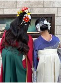卒業式の着付けとヘアセット◎ハーフアップタイトヘアアレンジ